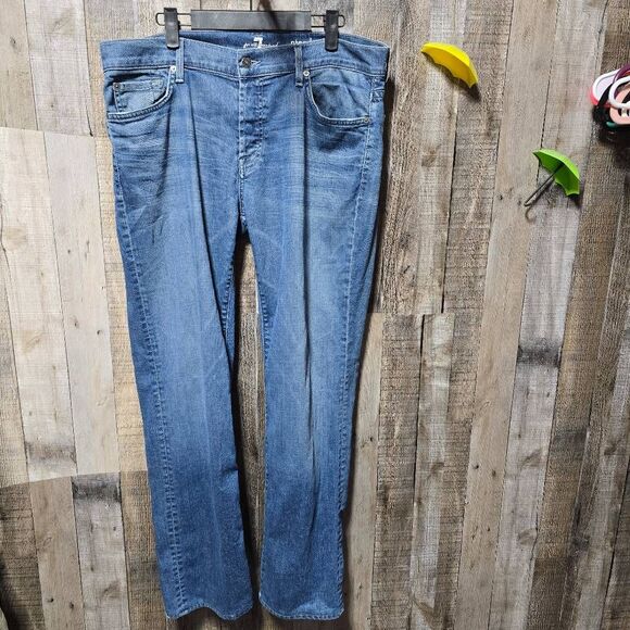 7 For All Mankind Vintage Y2K Standard Straight Leg Jeans - Picture 1 of 5